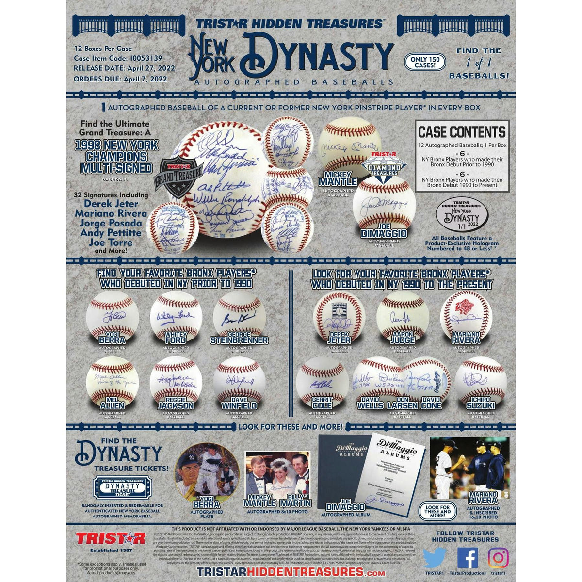 2022 TriStar New York Dynasty Baseball Hobby Box (Reed Buy)
