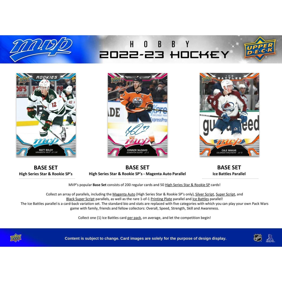 2022/23 Upper Deck MVP Hockey Hobby Box (Reed Buy)