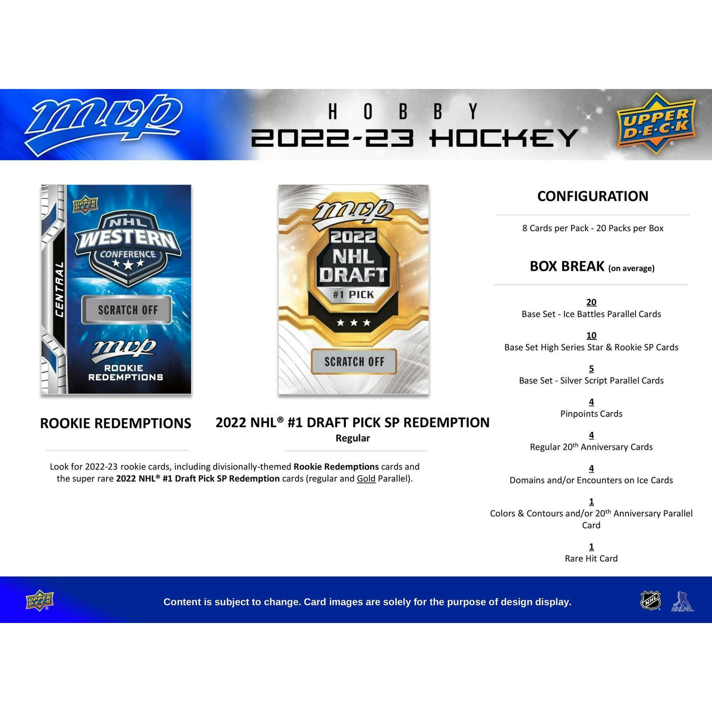 2022/23 Upper Deck MVP Hockey Hobby Box (Reed Buy)