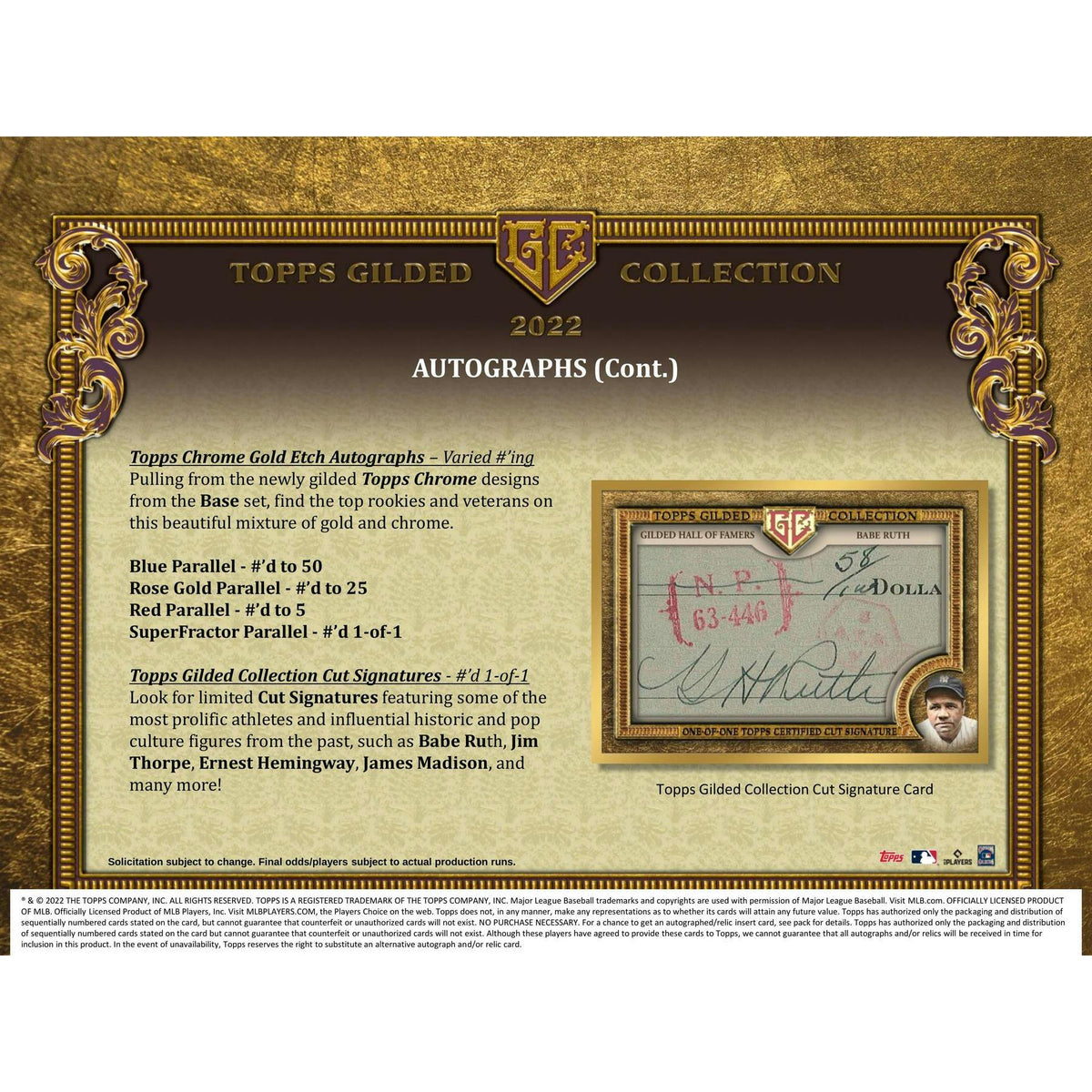 2022 Topps Gilded Collection Baseball Hobby Box