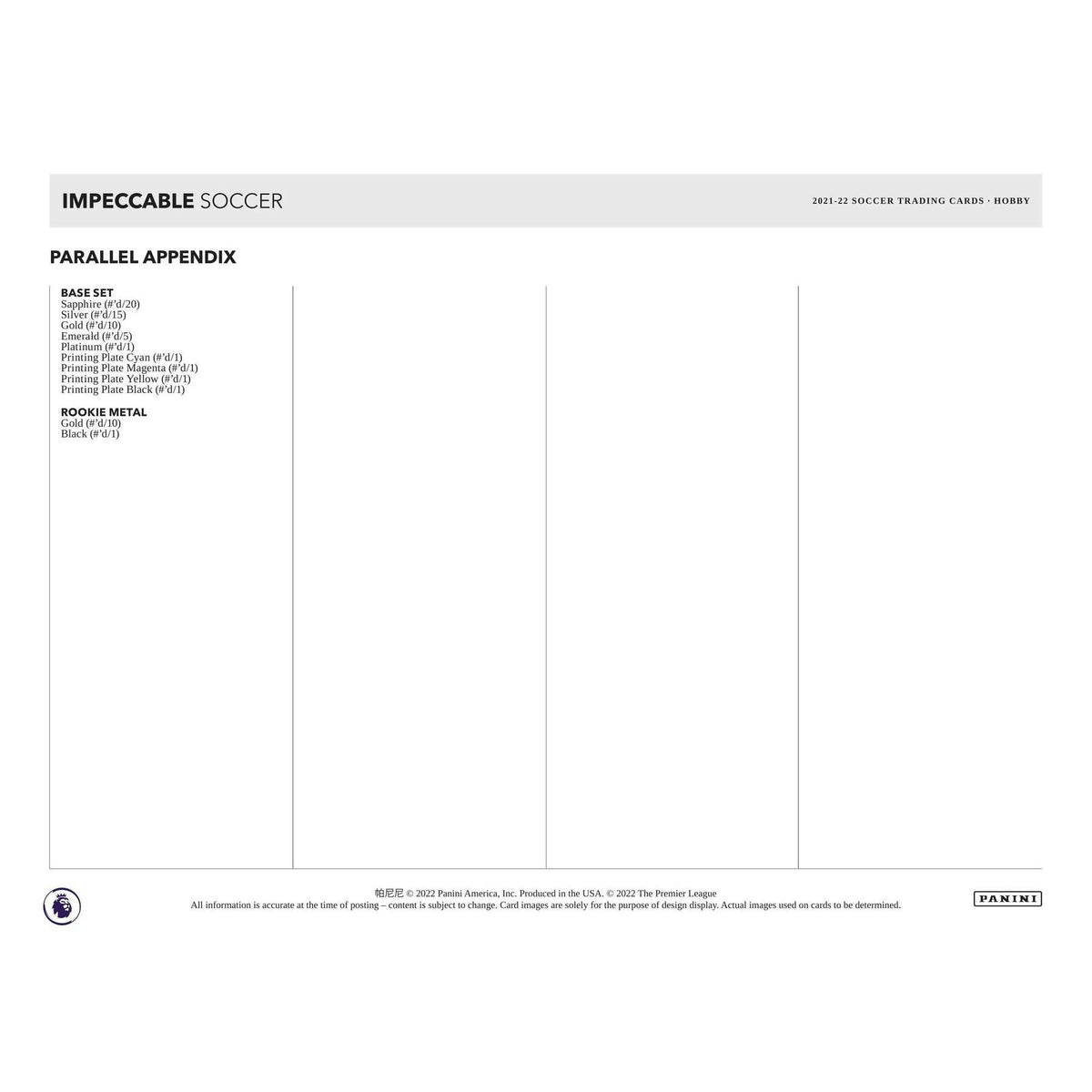 2021/22 Panini Impeccable Premier League EPL Soccer Hobby 3-Box Case