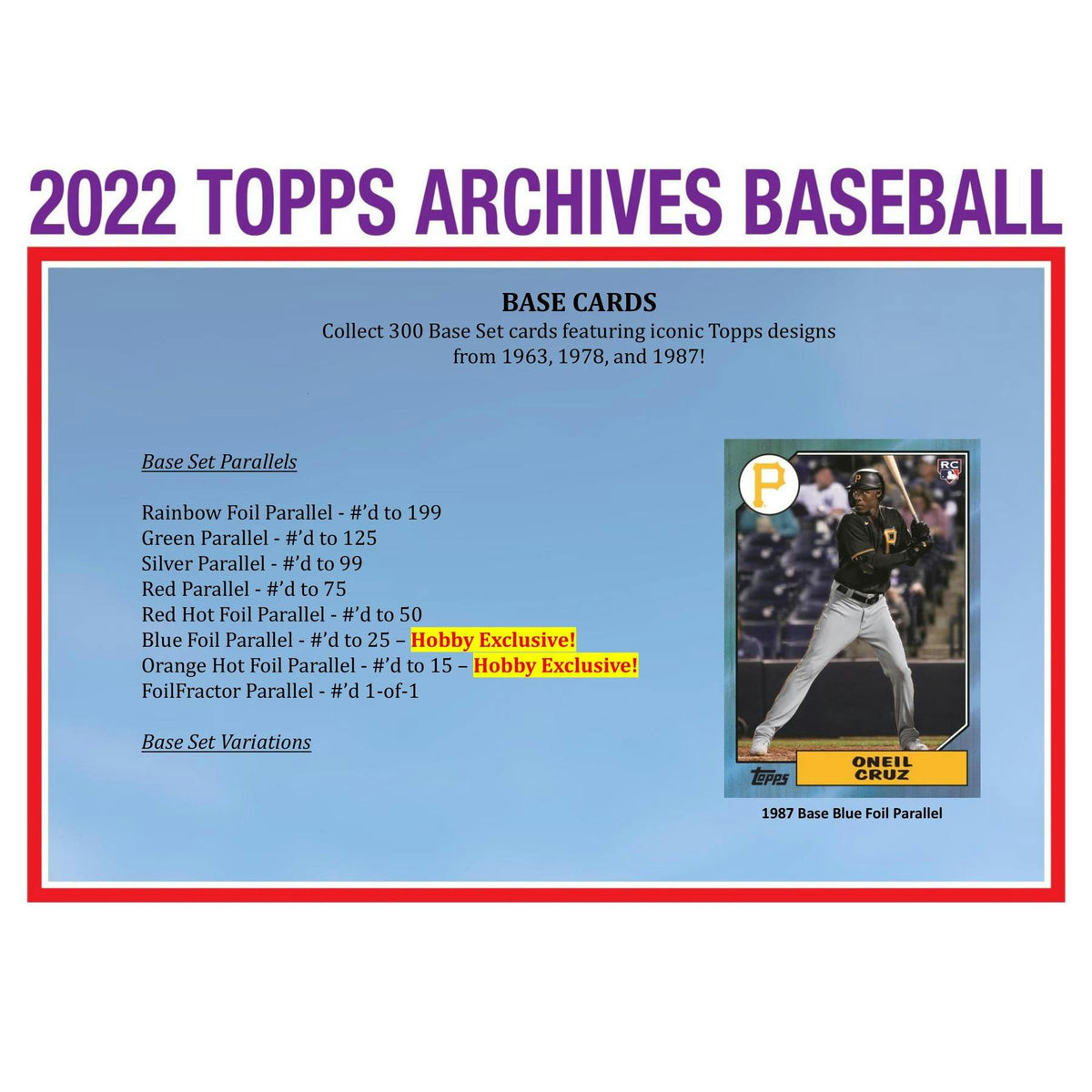 2022 Topps Archives Baseball Hobby 10-Box Case