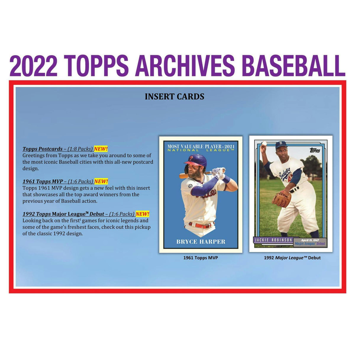 2022 Topps Archives Baseball Hobby 10-Box Case