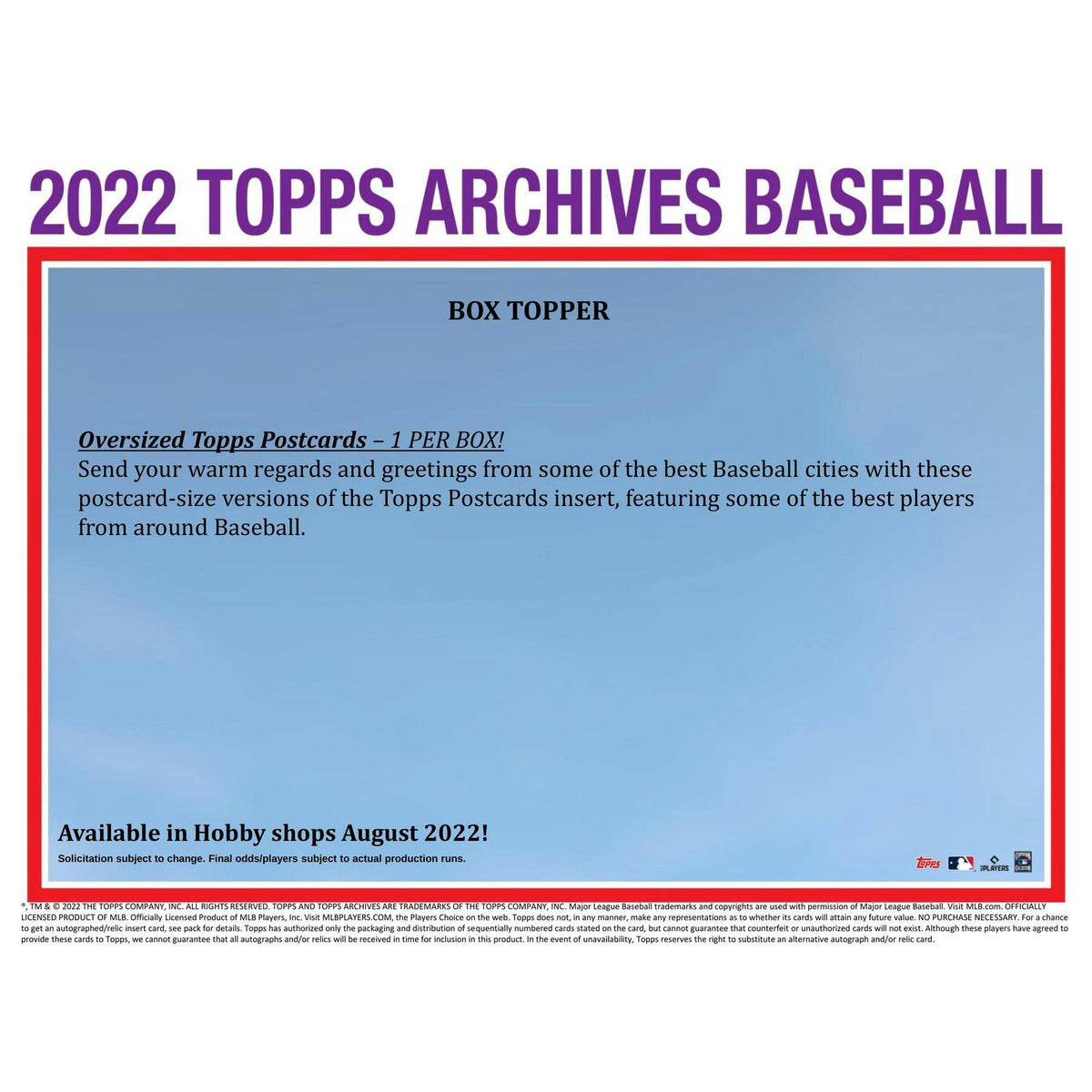 2022 Topps Archives Baseball Hobby 10-Box Case