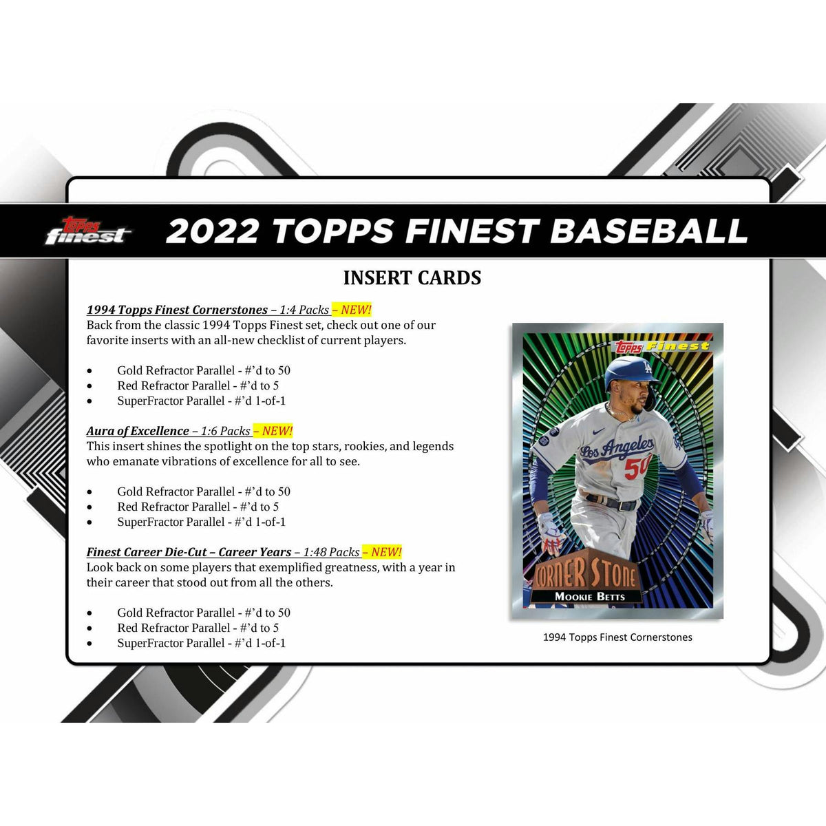 2022 Topps Finest Baseball Hobby 8-Box Case