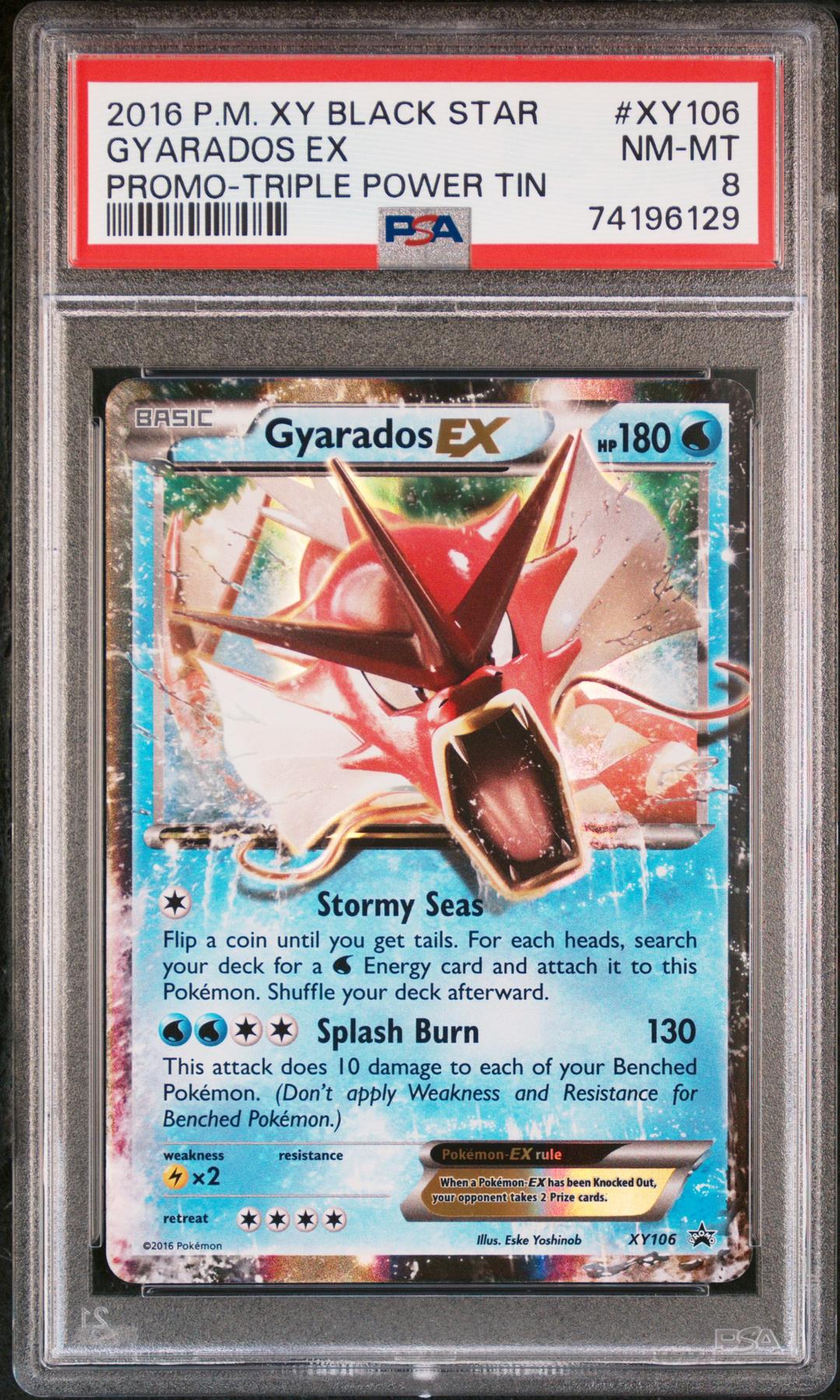 Pokemon XY Triple Power Tin Gyarados EX XY106 PSA 8