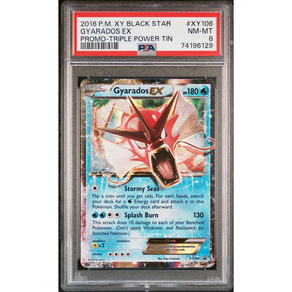 Pokemon XY Triple Power Tin Gyarados EX XY106 PSA 8
