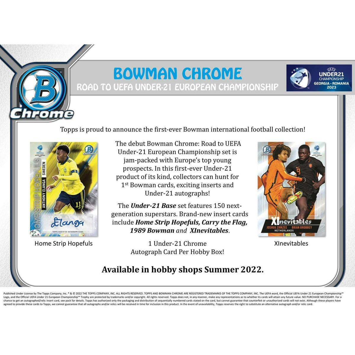 2022 Bowman Chrome Road to UEFA Under-21 European Championship Soccer Hobby Box
