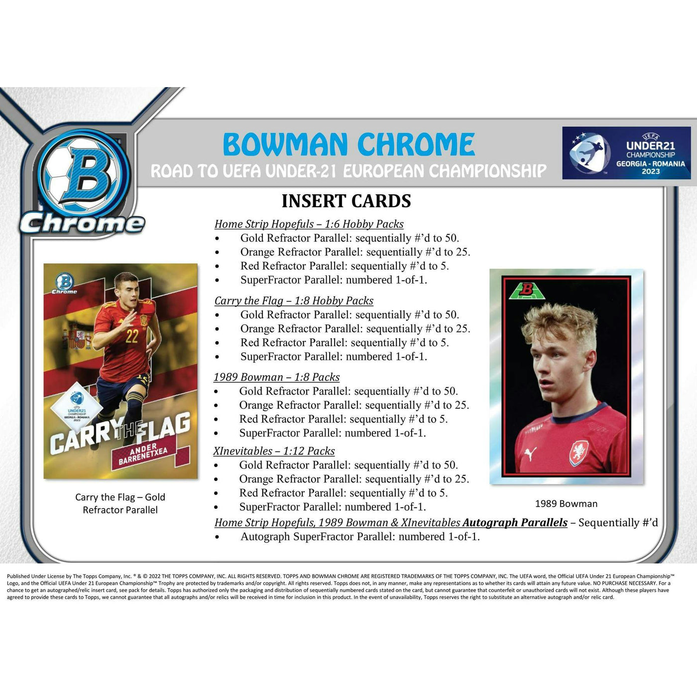 2022 Bowman Chrome Road to UEFA Under-21 European Championship Soccer Hobby Box