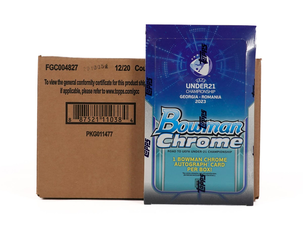 2022 Bowman Chrome Road to UEFA Under-21 European Championship Soccer Hobby 12-Box Case