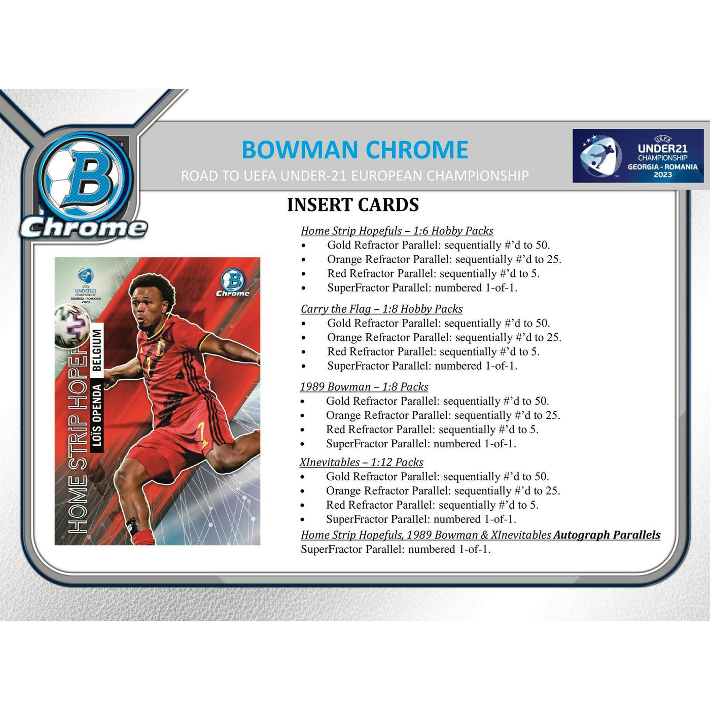 2022 Bowman Chrome Road to UEFA Under-21 European Championship Soccer Hobby 12-Box Case