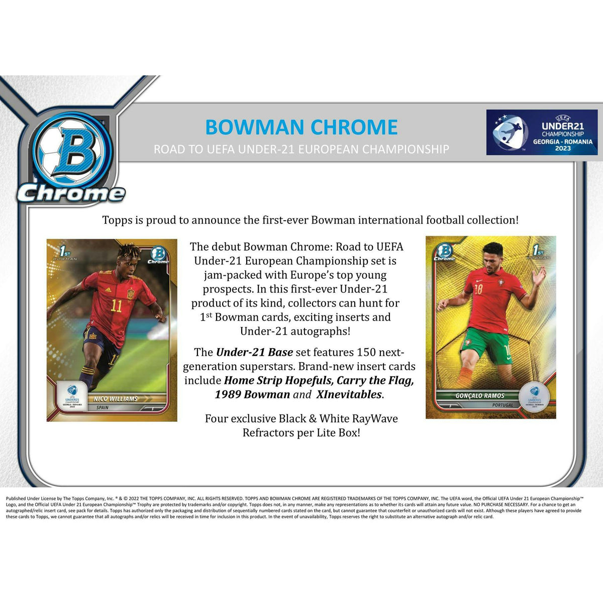 2022 Bowman Chrome Road to UEFA Under-21 European Championship Soccer LITE Pack