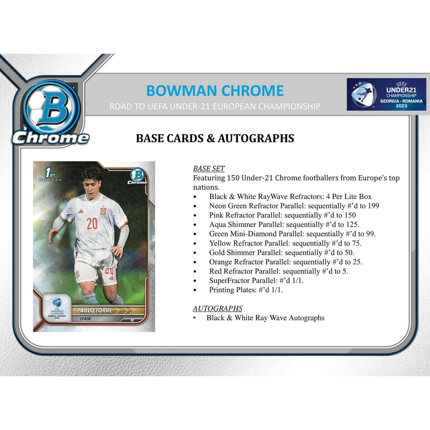 2022 Bowman Chrome Road to UEFA Under-21 European Championship Soccer LITE Pack