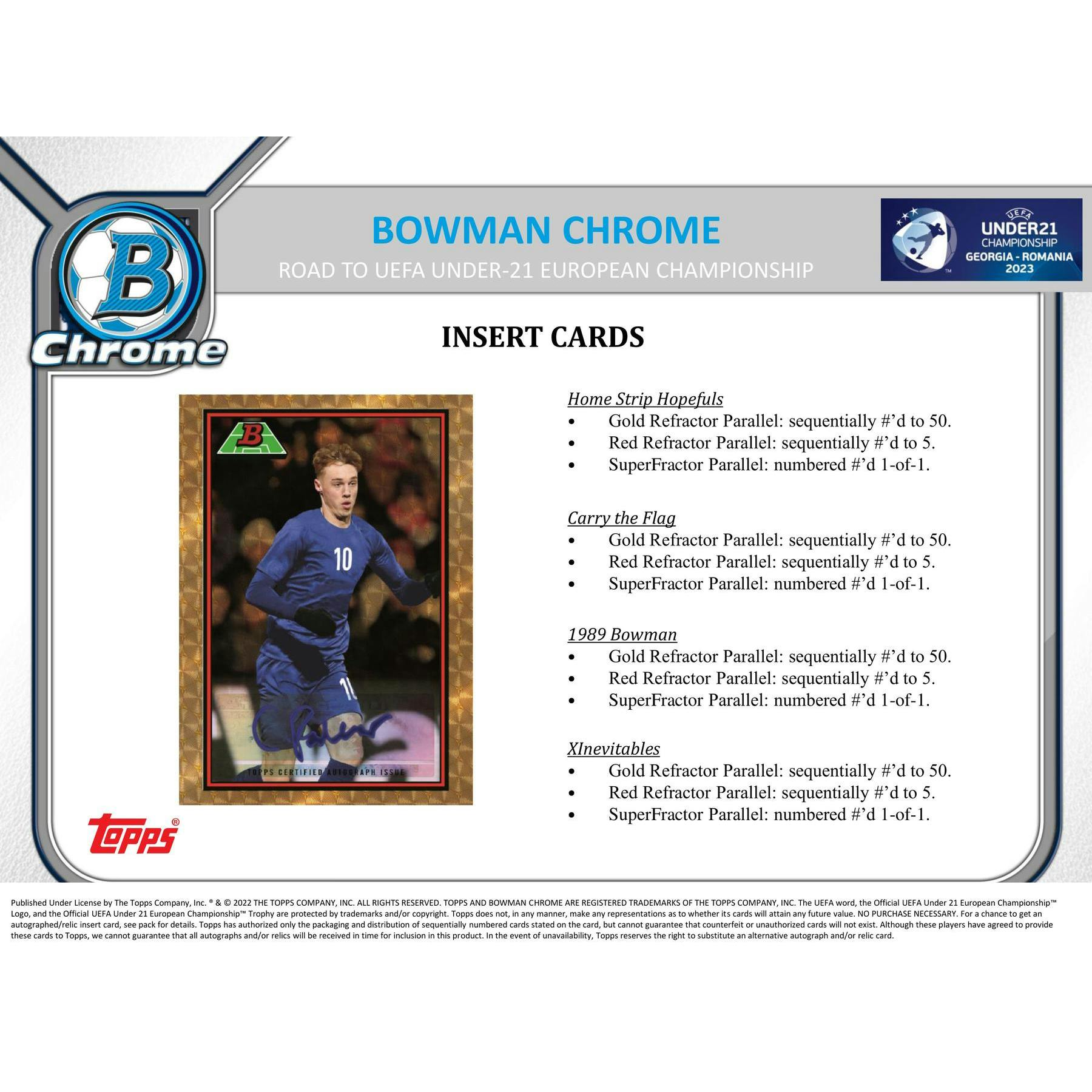 2022 Bowman Chrome Road to UEFA Under-21 European Championship Soccer LITE Pack