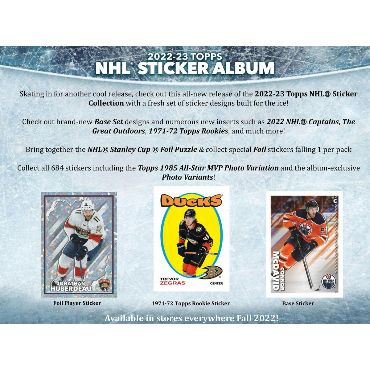 2022/23 Topps NHL Hockey Sticker Collection 50-Pack Box
