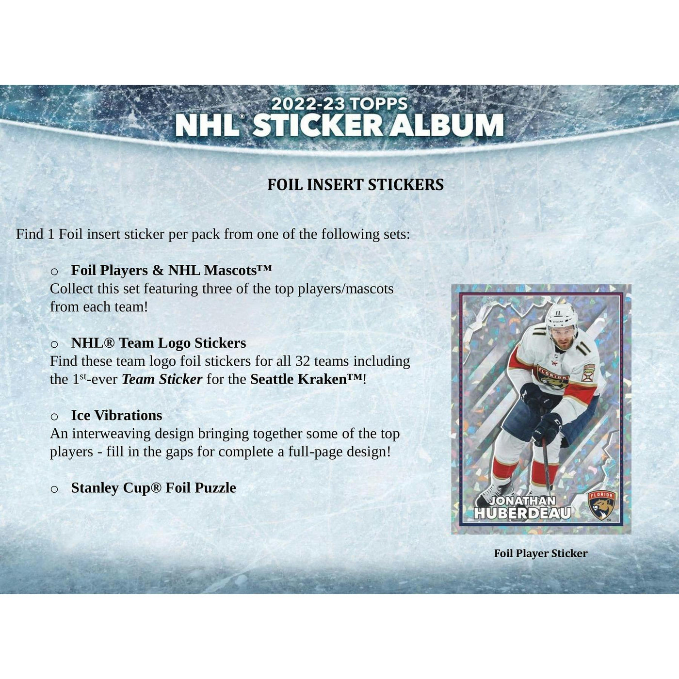 2022/23 Topps NHL Hockey Sticker Collection 50-Pack Box