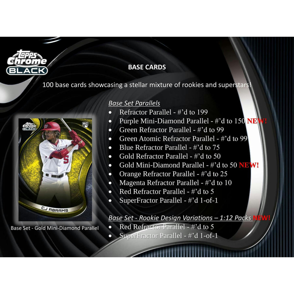 2022 Topps Chrome Black Baseball Hobby 12-Box Case