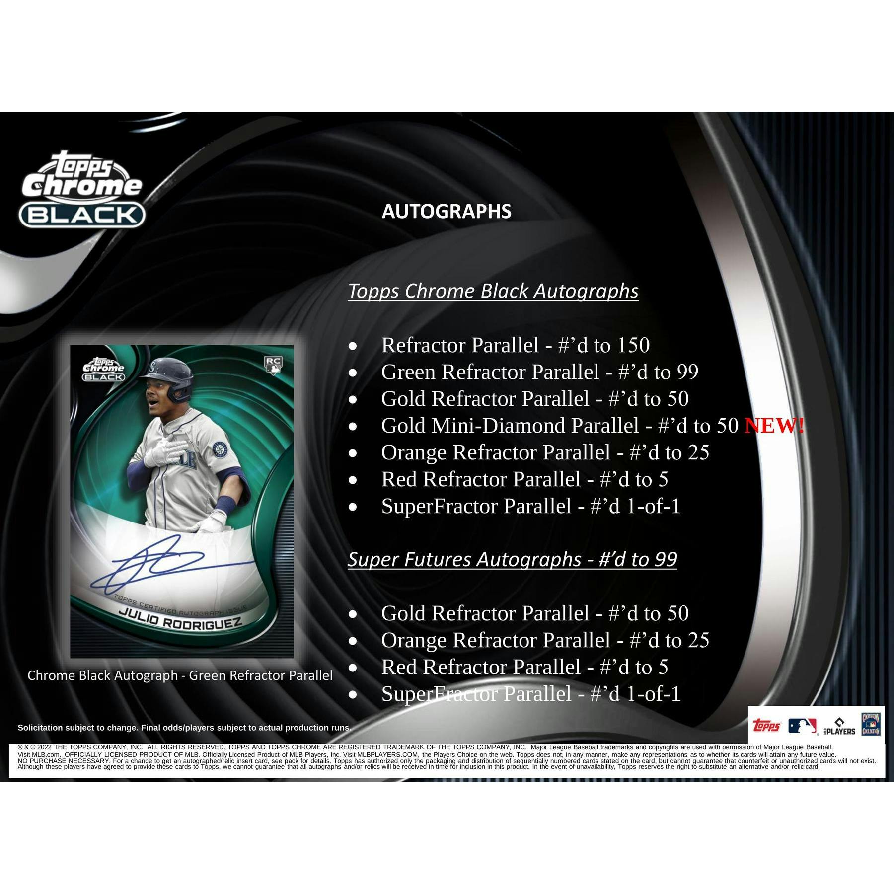 2022 Topps Chrome Black Baseball Hobby 12-Box Case
