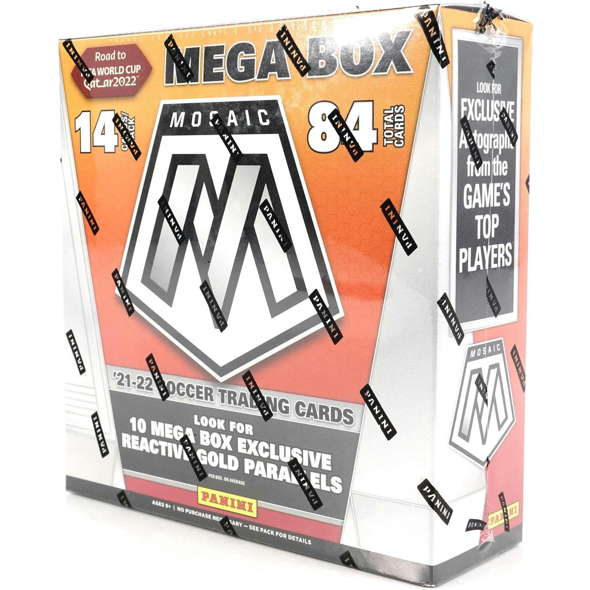 2021/22 Panini Mosaic Road to FIFA World Cup Soccer Mega Box (Reactive Gold Parallels!)