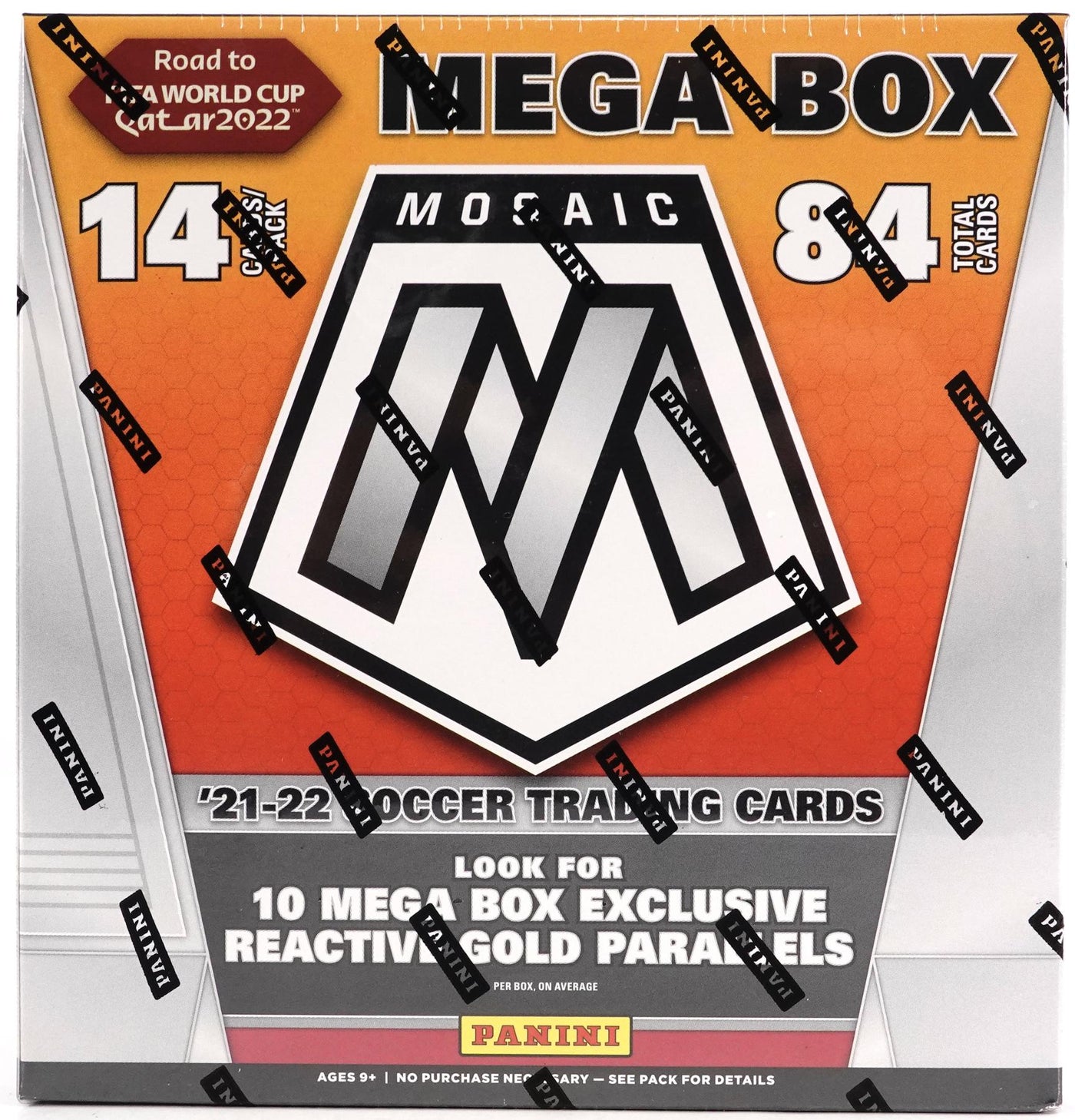 2021/22 Panini Mosaic Road to FIFA World Cup Soccer Mega Box (Reactive Gold Parallels!)