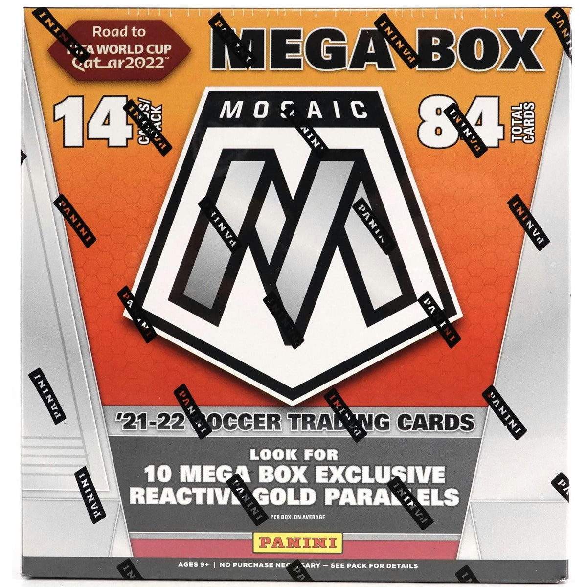 2021/22 Panini Mosaic Road to FIFA World Cup Soccer Mega Box (Reactive Gold Parallels!)