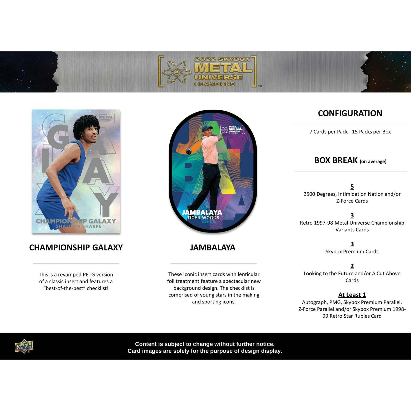 2022 Upper Deck Skybox Metal Universe Champions Hobby Box