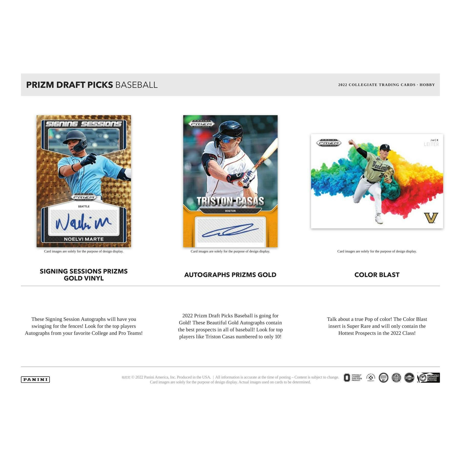 2022 Panini Prizm Draft Picks Baseball 1st Off The Line FOTL Hobby Box