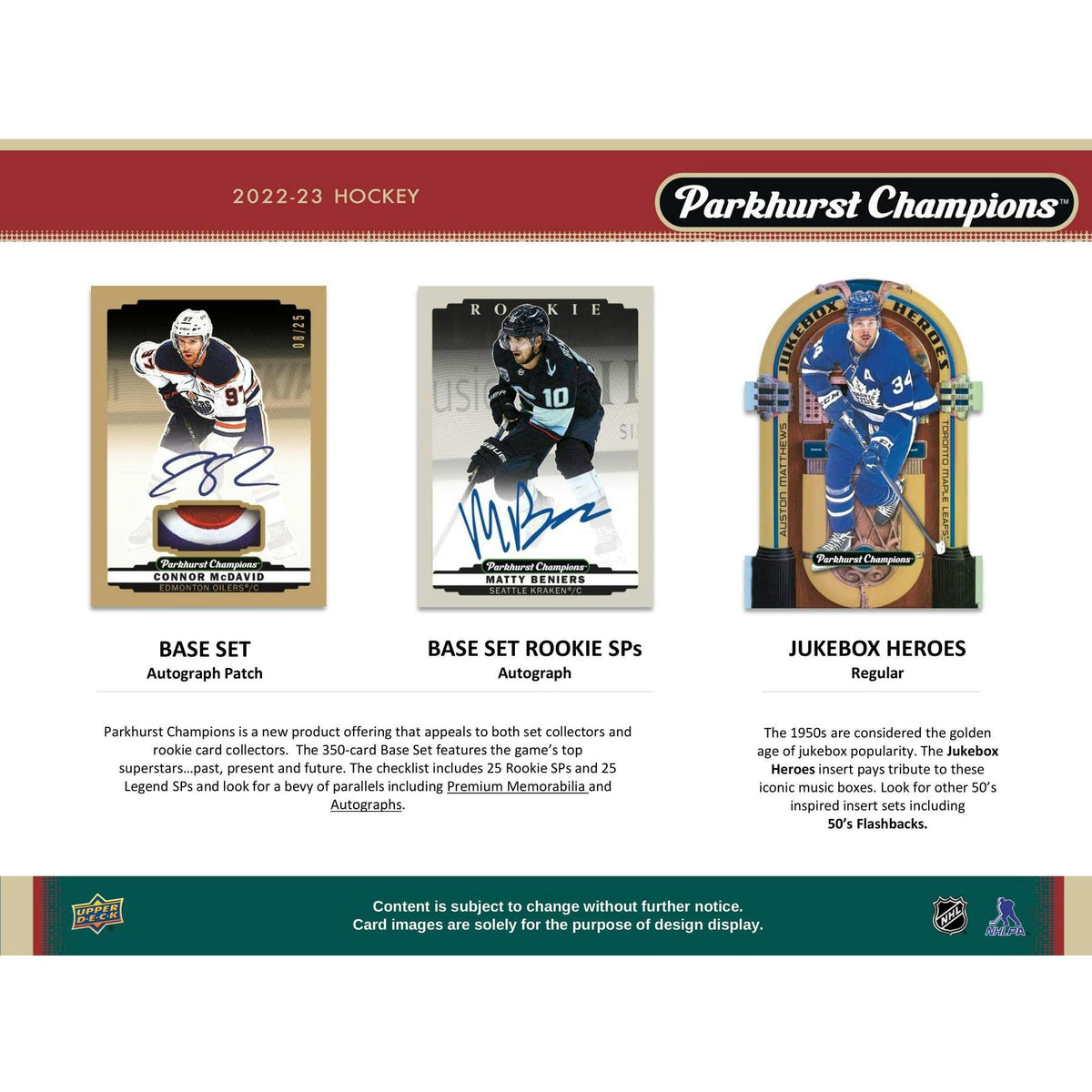 2022/23 Upper Deck Parkhurst Champions Hockey Hobby Pack