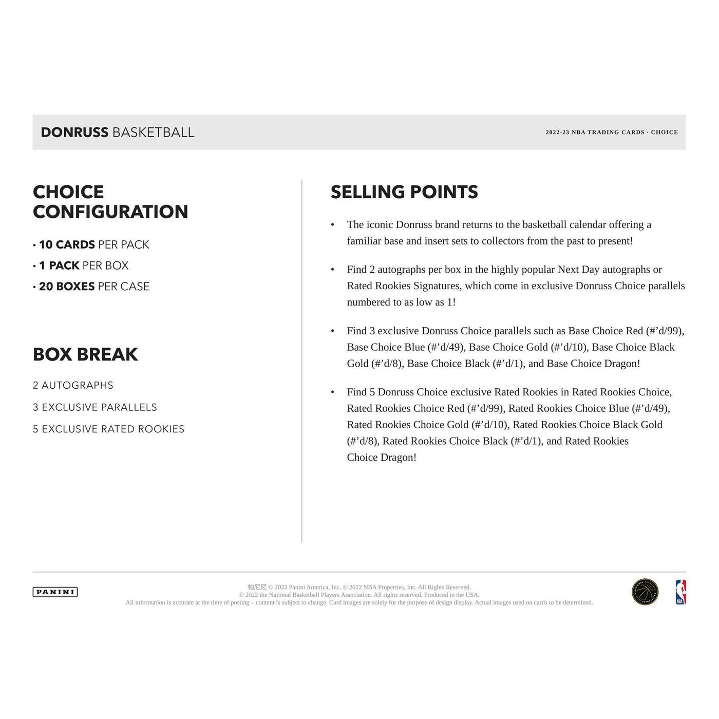 2022/23 Panini Donruss Basketball Choice Box