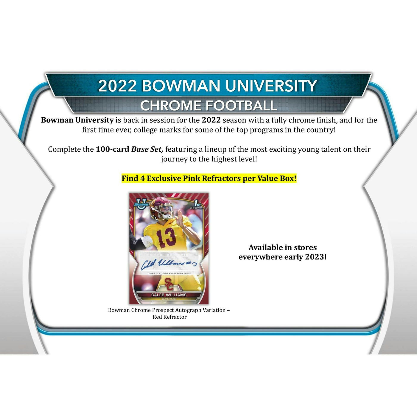 2022 Bowman Chrome University Football Blaster 40-Box Case (Pink Refractor!)