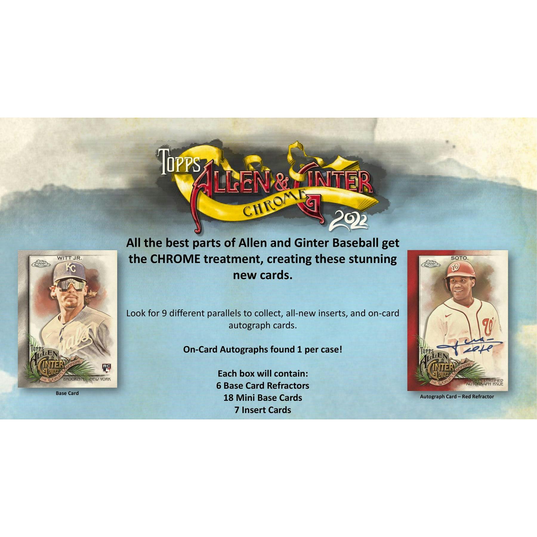 2022 Topps Allen & Ginter Chrome Baseball Hobby Box