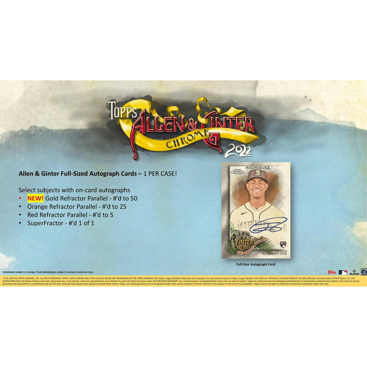 2022 Topps Allen & Ginter Chrome Baseball Hobby Box
