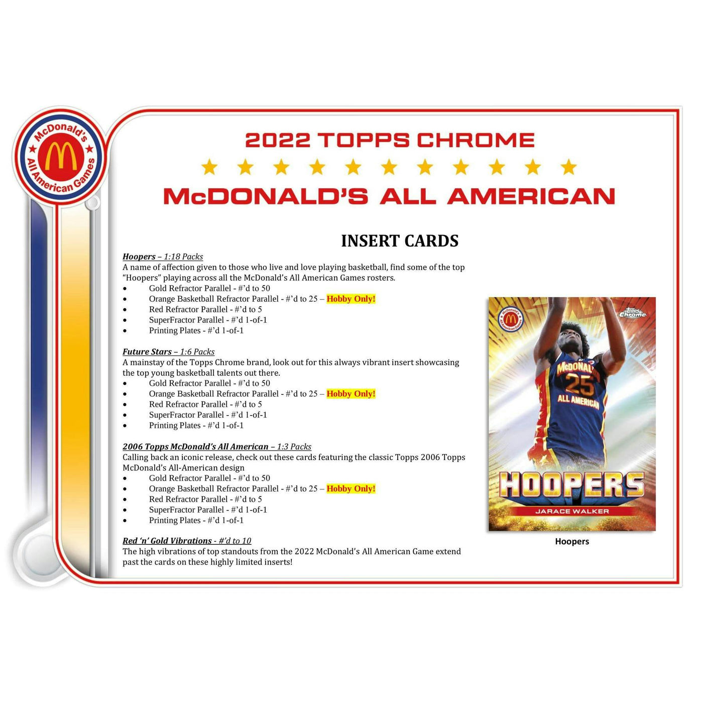 2022 Topps McDonald's All American Chrome Basketball Hobby 12-Box Case
