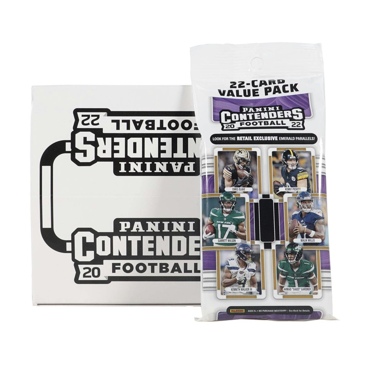 2022 Panini Contenders Football Jumbo Value Fat Pack Box (Emerald Parallels!)