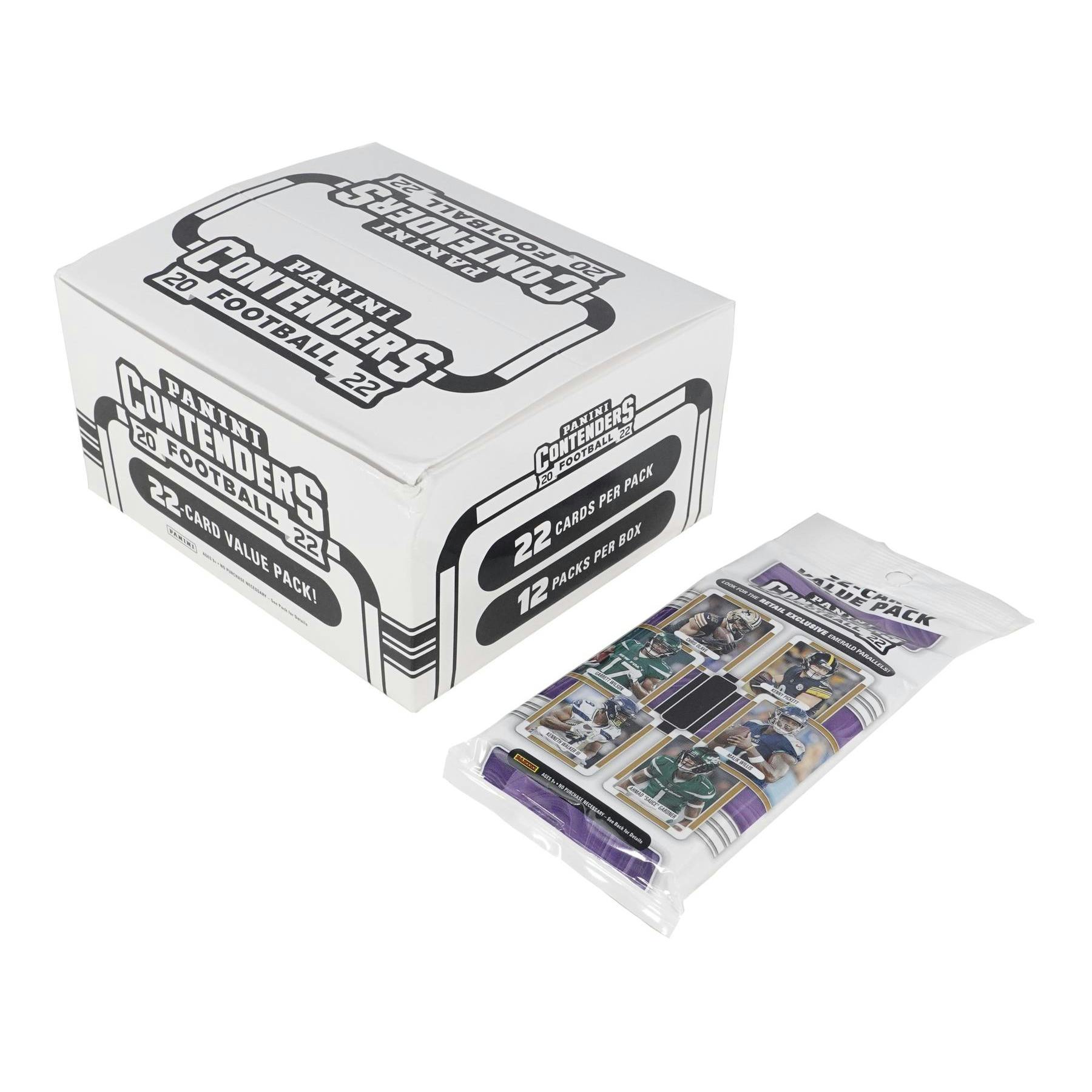2022 Panini Contenders Football Jumbo Value Fat Pack Box (Emerald Parallels!)