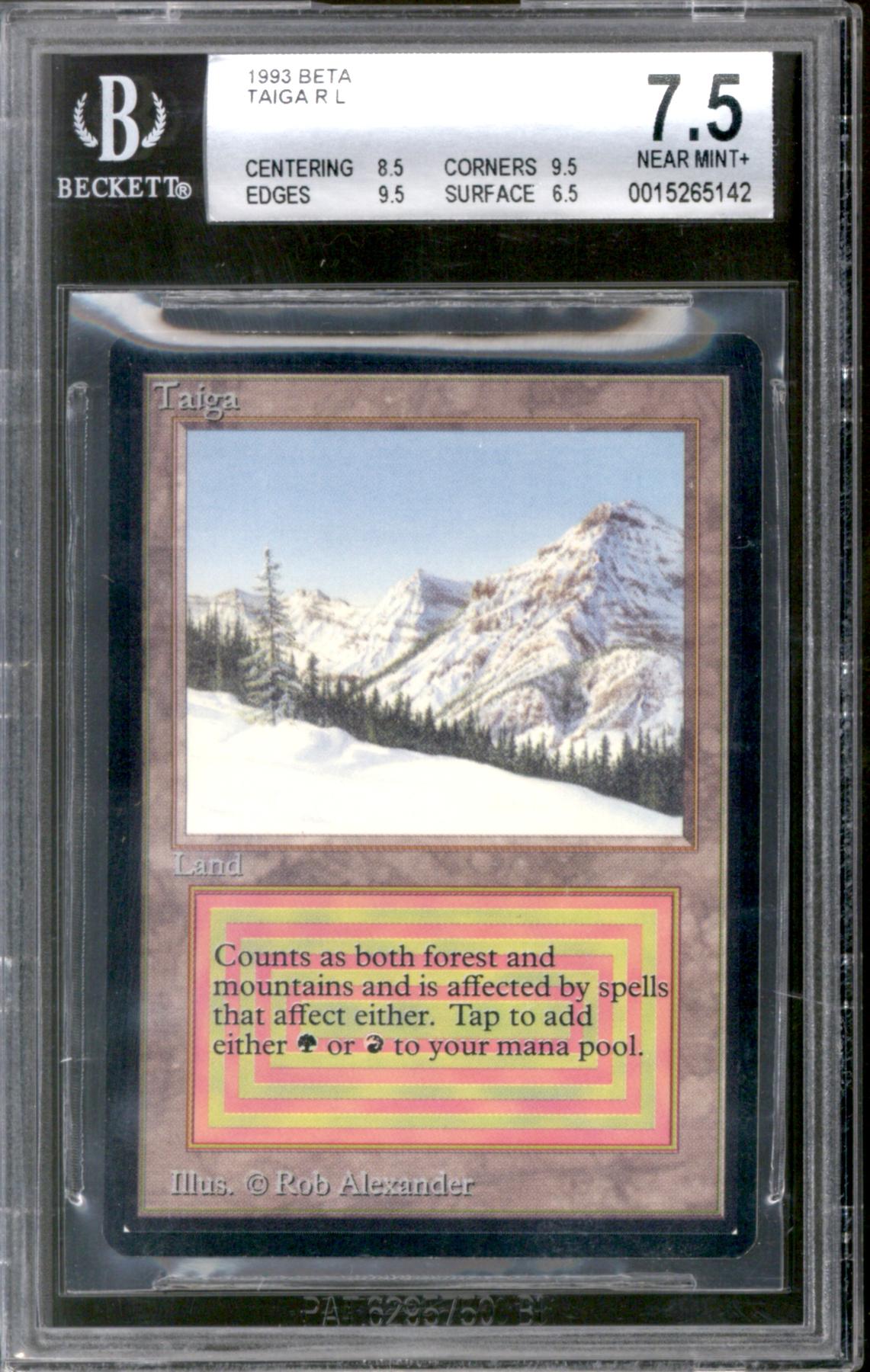 Magic the Gathering Beta Taiga BGS 7.5 (8.5, 9.5, 9.5, 6.5) Binder Ding LIGHTLY PLAYED LP