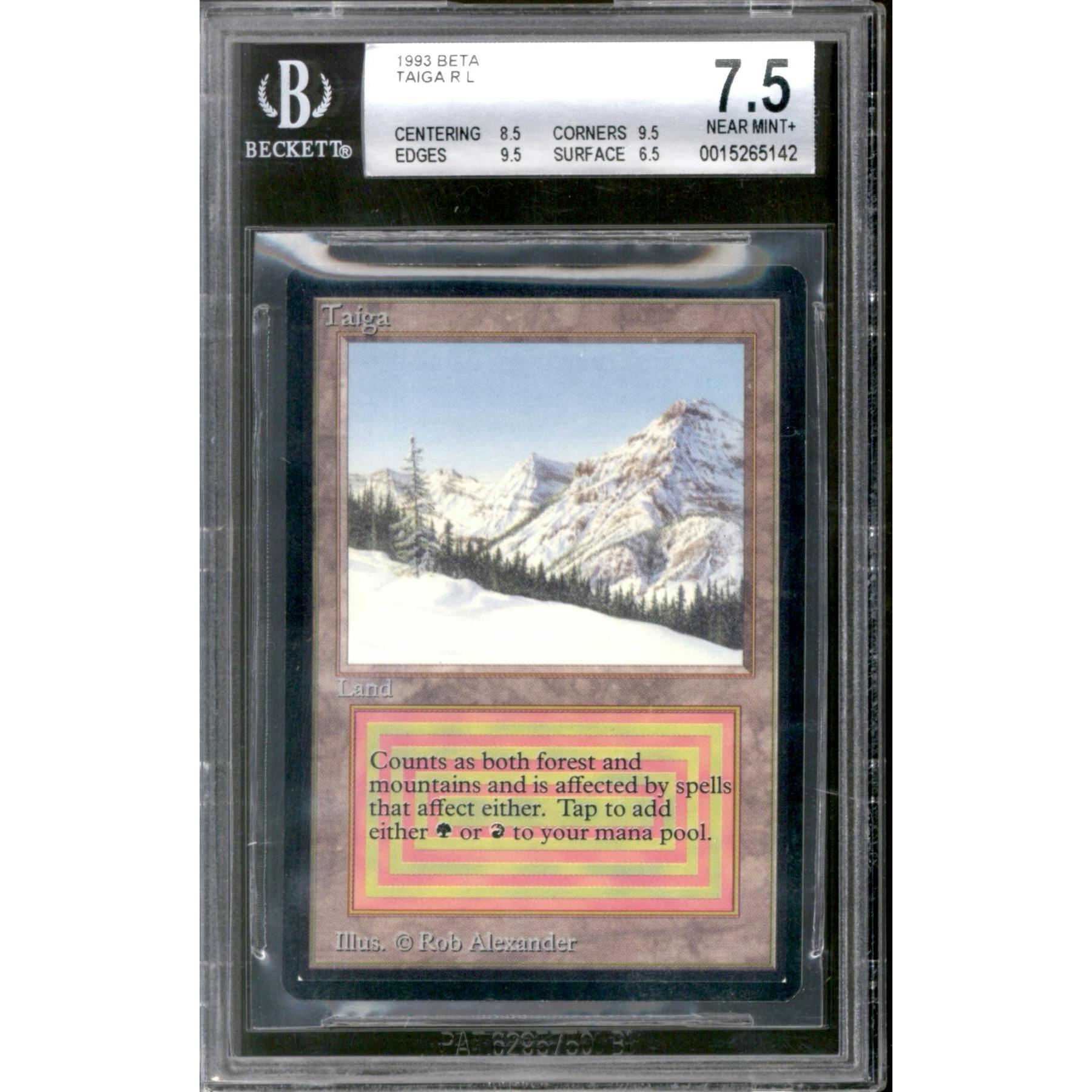 Magic the Gathering Beta Taiga BGS 7.5 (8.5, 9.5, 9.5, 6.5) Binder Ding LIGHTLY PLAYED LP