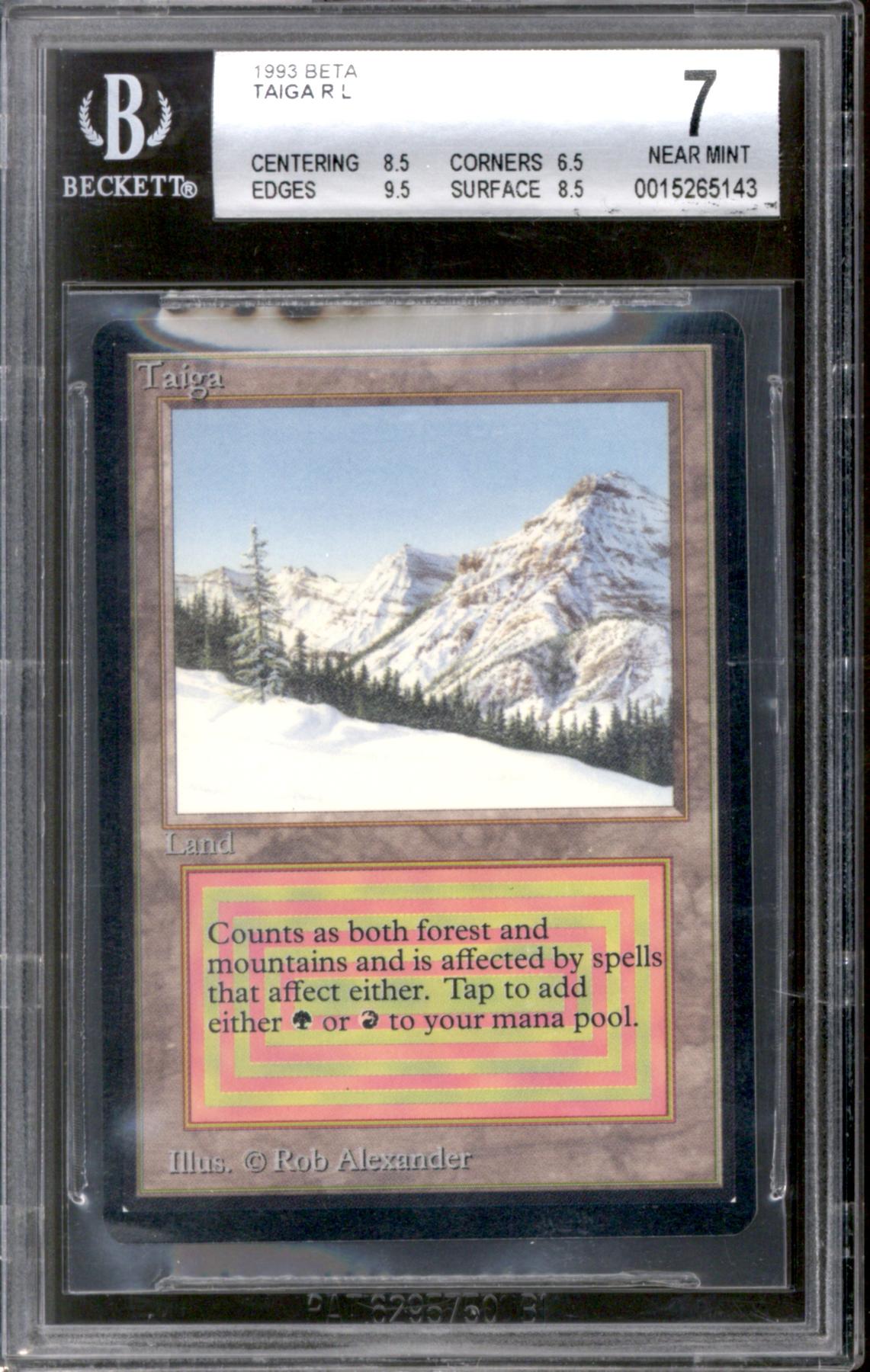 Magic the Gathering Beta Taiga BGS 7 (8.5, 6.5, 9.5, 8.5) Dent on corner LIGHTLY PLAYED LP