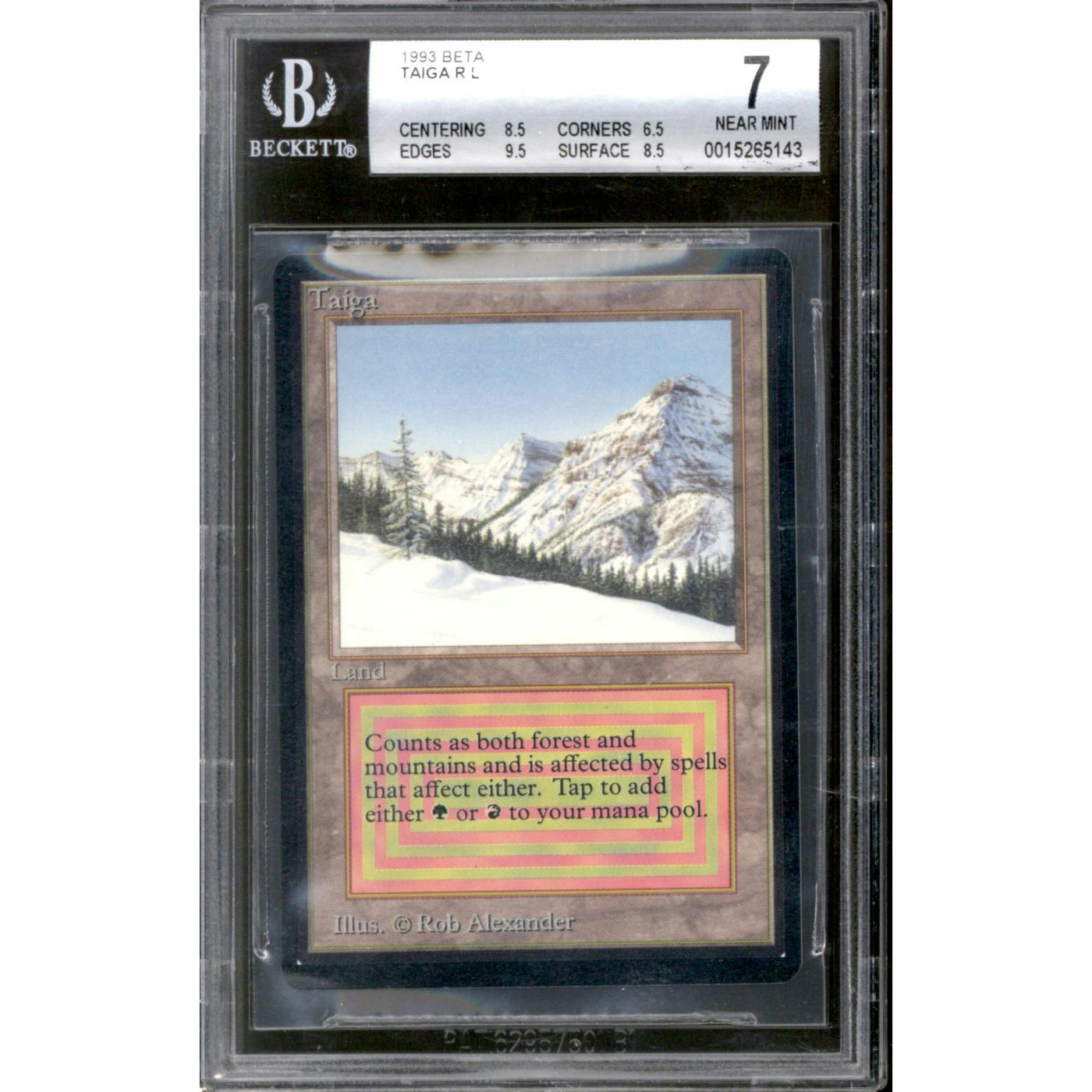 Magic the Gathering Beta Taiga BGS 7 (8.5, 6.5, 9.5, 8.5) Dent on corner LIGHTLY PLAYED LP