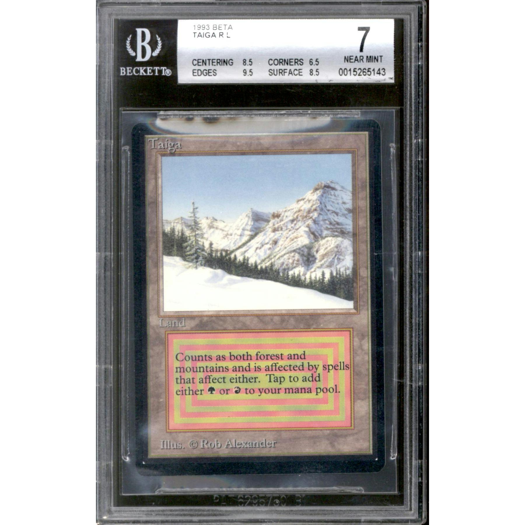 Magic the Gathering Beta Taiga BGS 7 (8.5, 6.5, 9.5, 8.5) Dent on corner LIGHTLY PLAYED LP