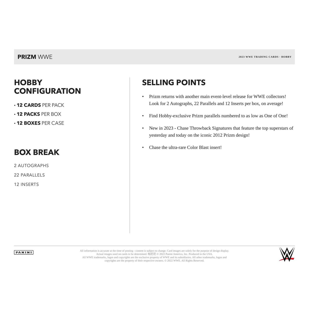 2023 Panini Prizm WWE Wrestling Hobby Box