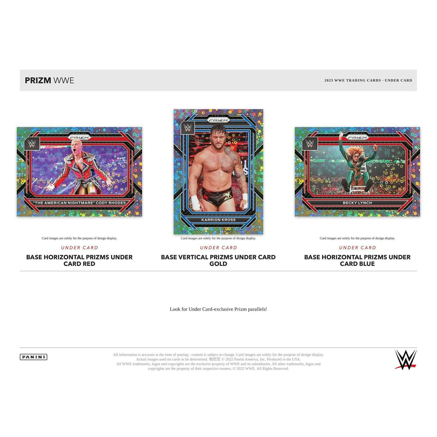 2023 Panini Prizm WWE Wrestling Under Card 20-Box Case