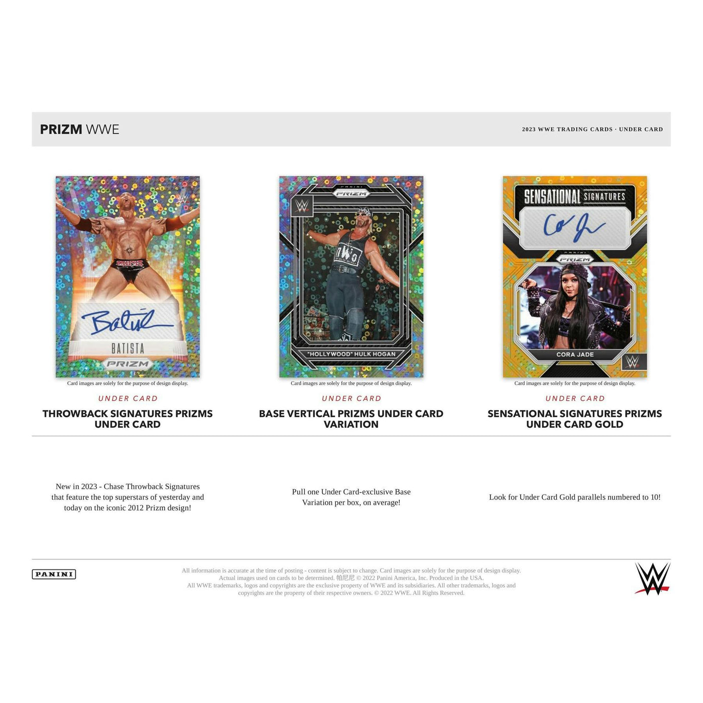 2023 Panini Prizm WWE Wrestling Under Card 20-Box Case