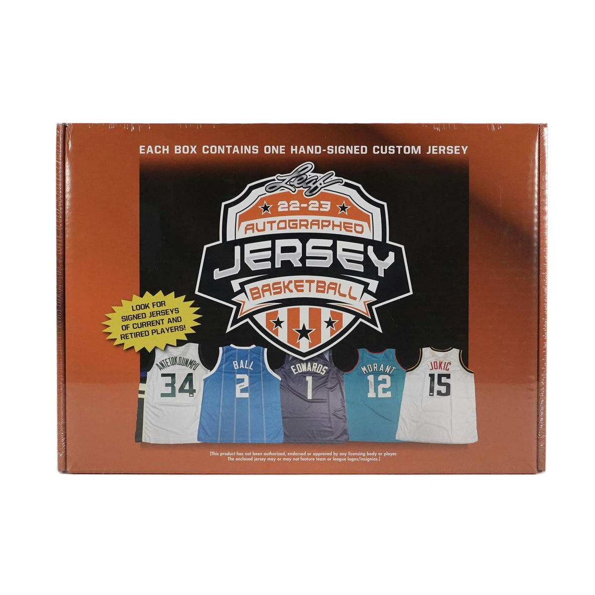 2022/23 Leaf Autographed Basketball Jersey Hobby Box (Reed Buy)