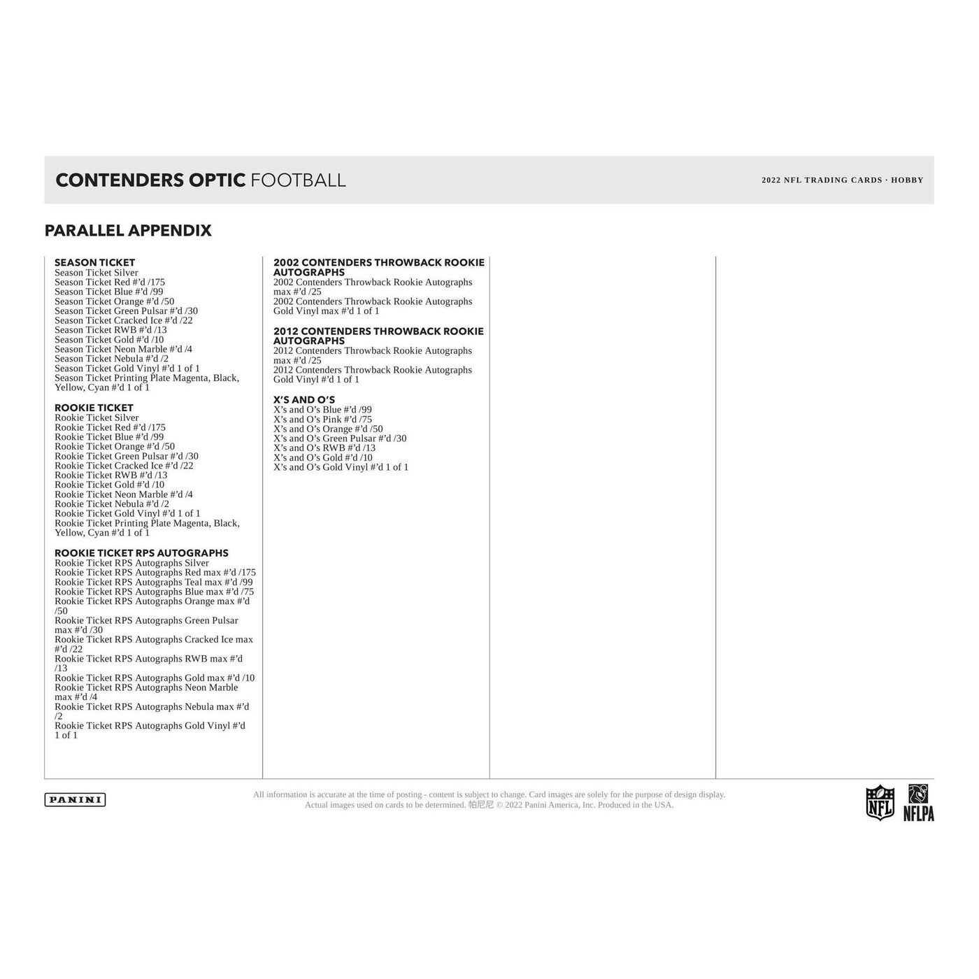 2022 Panini Contenders Optic Football Hobby Box
