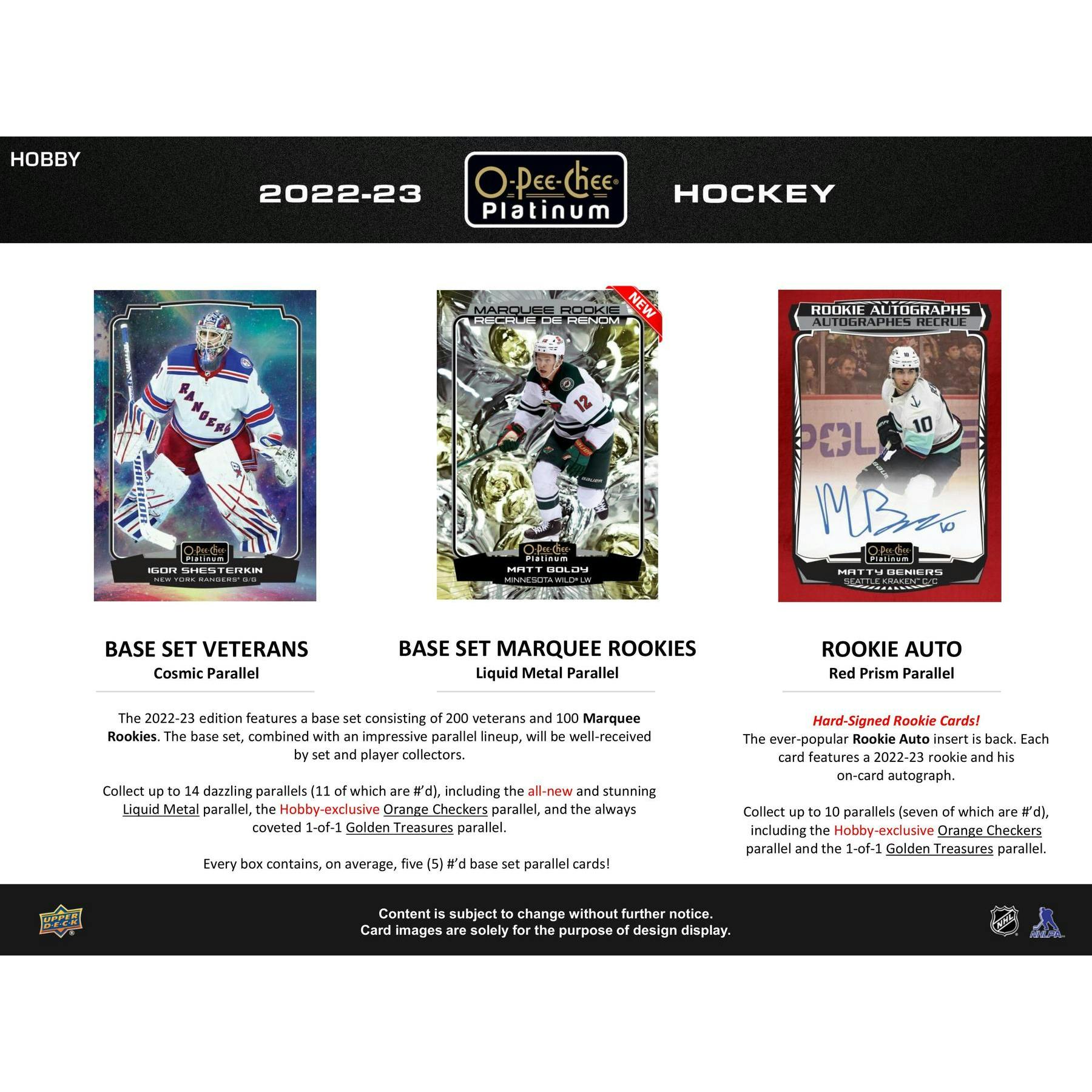 2022/23 Upper Deck O-Pee-Chee Platinum Hockey Hobby Pack