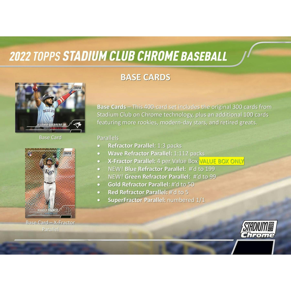2022 Topps Stadium Club Chrome Baseball 4-Pack Blaster Box