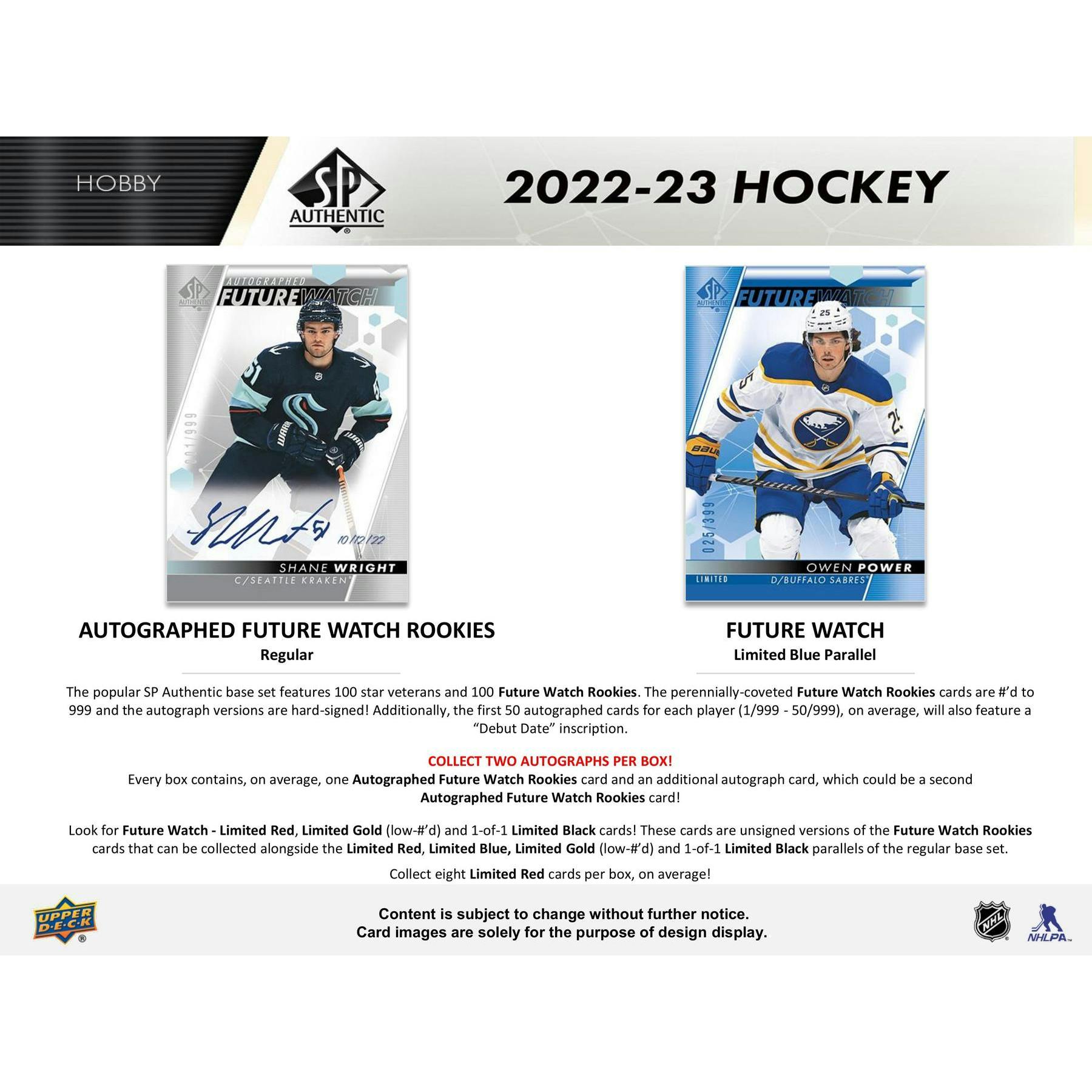 2022/23 Upper Deck SP Authentic Hockey Hobby Pack