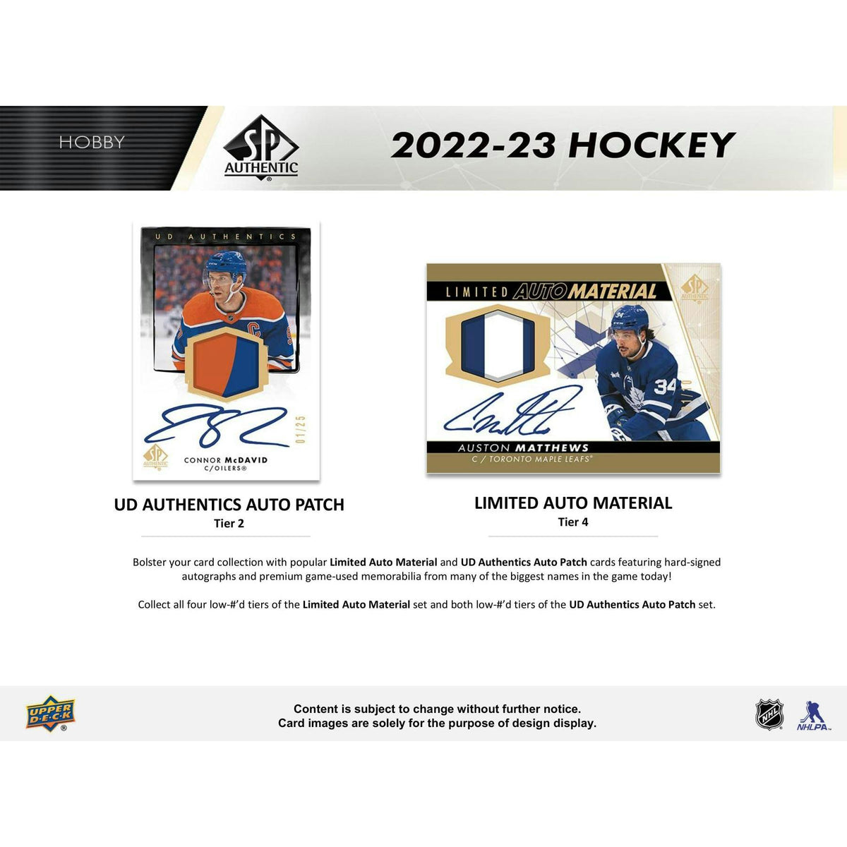 2022/23 Upper Deck SP Authentic Hockey Hobby Box