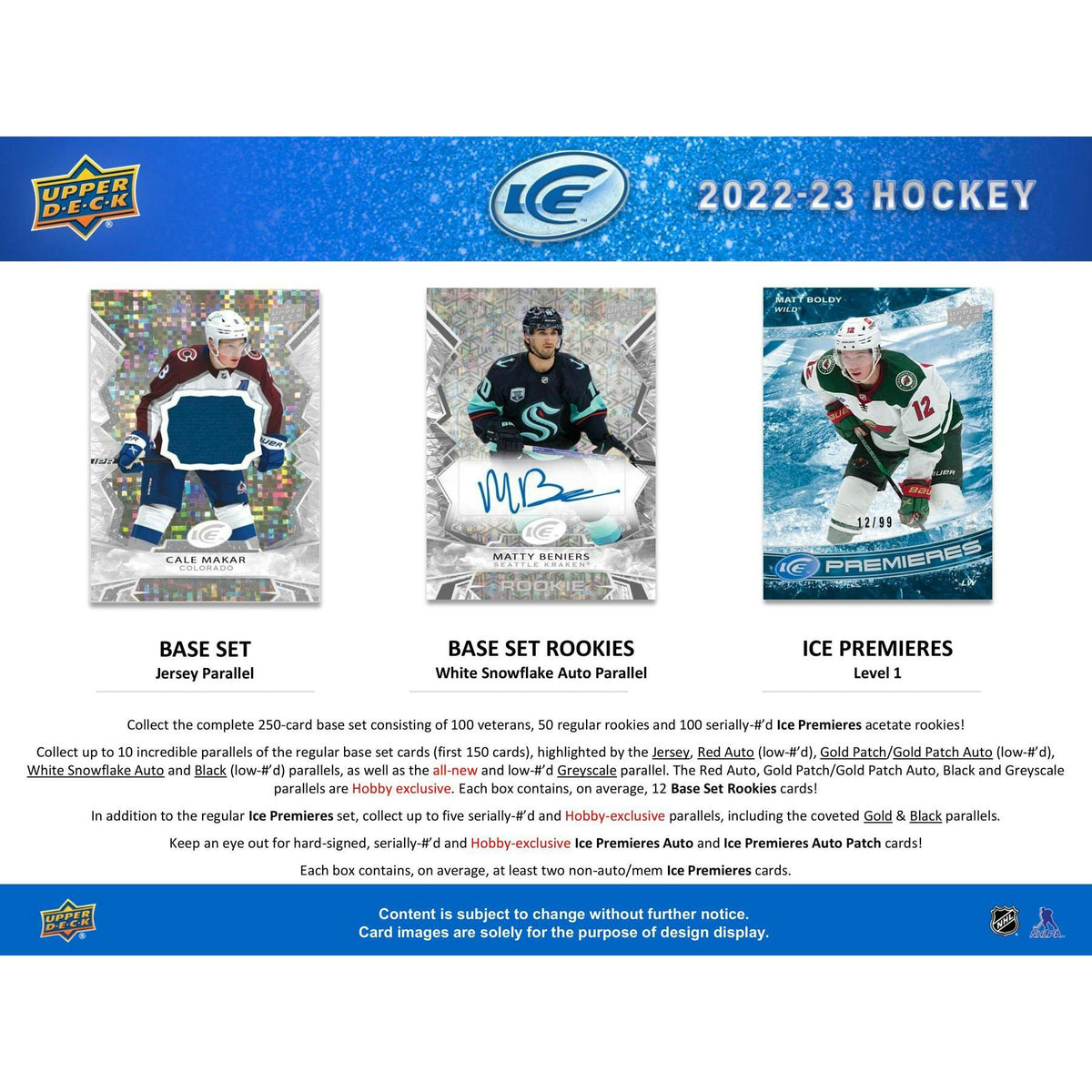 2022/23 Upper Deck Ice Hockey Hobby Box (Reed Buy)